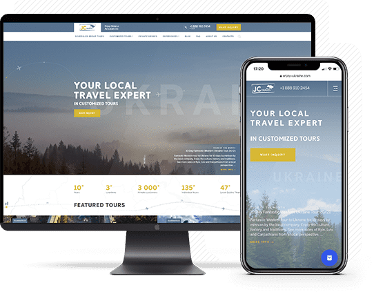 An example of a website developed by the Dlz-Wal web studio team.